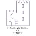 France, Marseille, Chteau D'if travel landmark vector illustration Royalty Free Stock Photo