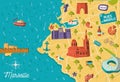 France Marseille city map illustration