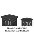 France, Marseille, Le Panier Marseillais travel landmark vector illustration