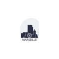 Marseille city skyline shape logo icon illustration Royalty Free Stock Photo