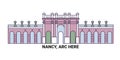France, Nancy, Arc travel landmark vector illustration