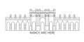 France, Nancy, Arc travel landmark vector illustration