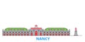 France, Nancy Landmark line cityscape, flat vector. Travel city landmark, oultine illustration, line world icons