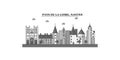 France, Nantes city skyline isolated vector illustration, icons