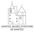 France, Nantes, Musee D'histoire De Nantes travel landmark vector illustration