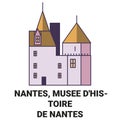 France, Nantes, Musee D'histoire De Nantes travel landmark vector illustration