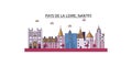 France, Nantes tourism landmarks, vector city travel illustration