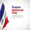France National Day Vector Template Design Illustration