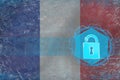 France network protected. Computer security concept.