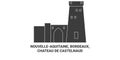 France, Nouvelleaquitaine, Bordeaux, Chateau De Castelnaud travel landmark vector illustration