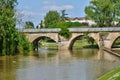 France, old bridge of Poissy in Les Yvelines Royalty Free Stock Photo