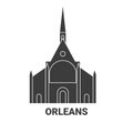 France, Orleans travel landmark vector illustration