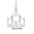 France, Orleans travel landmark vector illustration