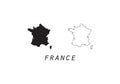 France outline map national borders Royalty Free Stock Photo