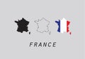 France outline map national borders Royalty Free Stock Photo