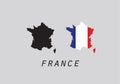 France outline map national borders