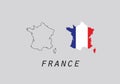 France outline map national borders Royalty Free Stock Photo