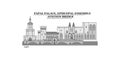 France,Papal-Palace, Episcopal Ensemble-Avignon Bridge city skyline isolated vector illustration, icons