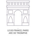 France, Paris, Arc De Triomphe travel landmark vector illustration Royalty Free Stock Photo