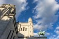 France, Paris, August 9, 2017: View of the Basilique du Sacre Coeur, facade elements Royalty Free Stock Photo