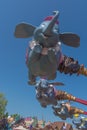 FRANCE, PARIS DISNEYLAND - 12 JUL 2018: Attraction Dumbo the Flying Elephant. Based on Disney`s animated classic of 1941