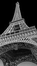 France. Paris. Eiffel Tower in black and white art processing Royalty Free Stock Photo