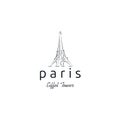 France Paris Eiffel Tower for Travel Logo design Royalty Free Stock Photo