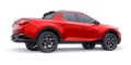 France Paris February 27, 2022. Hyundai Santa Cruz 2022. Ultra-modern compact city pickup truck. 3d illustration