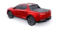 France Paris February 27, 2022. Hyundai Santa Cruz 2022. Ultra-modern compact city pickup truck. 3d illustration