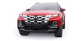 France Paris February 27, 2022. Hyundai Santa Cruz 2022. Ultra-modern compact city pickup truck. 3d illustration