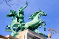 France, Paris ;Grand Palais roof statue Royalty Free Stock Photo
