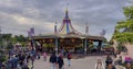 France, Paris, 20 June 2023: Crowd of people in Disneyland. Disneyland amusement park complex in Paris. Crowd of people