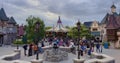 France, Paris, 20 June 2023: Crowd of people in Disneyland. Disneyland amusement park complex in Paris. Crowd of people