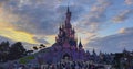 France, Paris, 20 June 2023: Crowd of people in Disneyland. Disneyland amusement park complex in Paris. Crowd of people