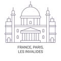 France, Paris, Les Invalides travel landmark vector illustration
