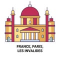 France, Paris, Les Invalides travel landmark vector illustration