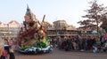 France Paris. March 26, 2015. A pirate ship at the French Disneyland parade. Procession of the pirate ship Royalty Free Stock Photo