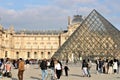 France, Paris - May 2023 - The Louvre Museum with the Napoleon Courtyard and I. M. Pei's pyramid in its center Royalty Free Stock Photo