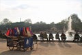 France, Paris - May 2023 - Sunny day in the park in the city center of Paris - fountain and boats Royalty Free Stock Photo