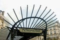 France Paris Metro Entrance 1900 Royalty Free Stock Photo