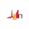 Paris city skyline silhouette vector logo illustration Royalty Free Stock Photo