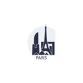 Paris city skyline silhouette vector logo illustration Royalty Free Stock Photo