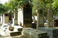 France, Paris, Montmartre Cemetery, tombstones and crypts
