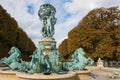 France, Paris, October, 03, 2014: Luxembourg Garden in Paris,Fontaine de Observatoir