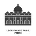 France, Paris, Panthon travel landmark vector illustration