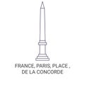 France, Paris, Place , De La Concorde travel landmark vector illustration