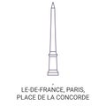 France, Paris, Place De La Concorde travel landmark vector illustration