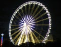 France, Paris, Place de la Concorde, view of the Big Wheel at night Royalty Free Stock Photo