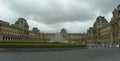 France, Paris, Place du Carrousel, the Louvre Palace and the Louvre Pyramid