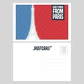 France, Paris postcard design with Eiffel tower Royalty Free Stock Photo